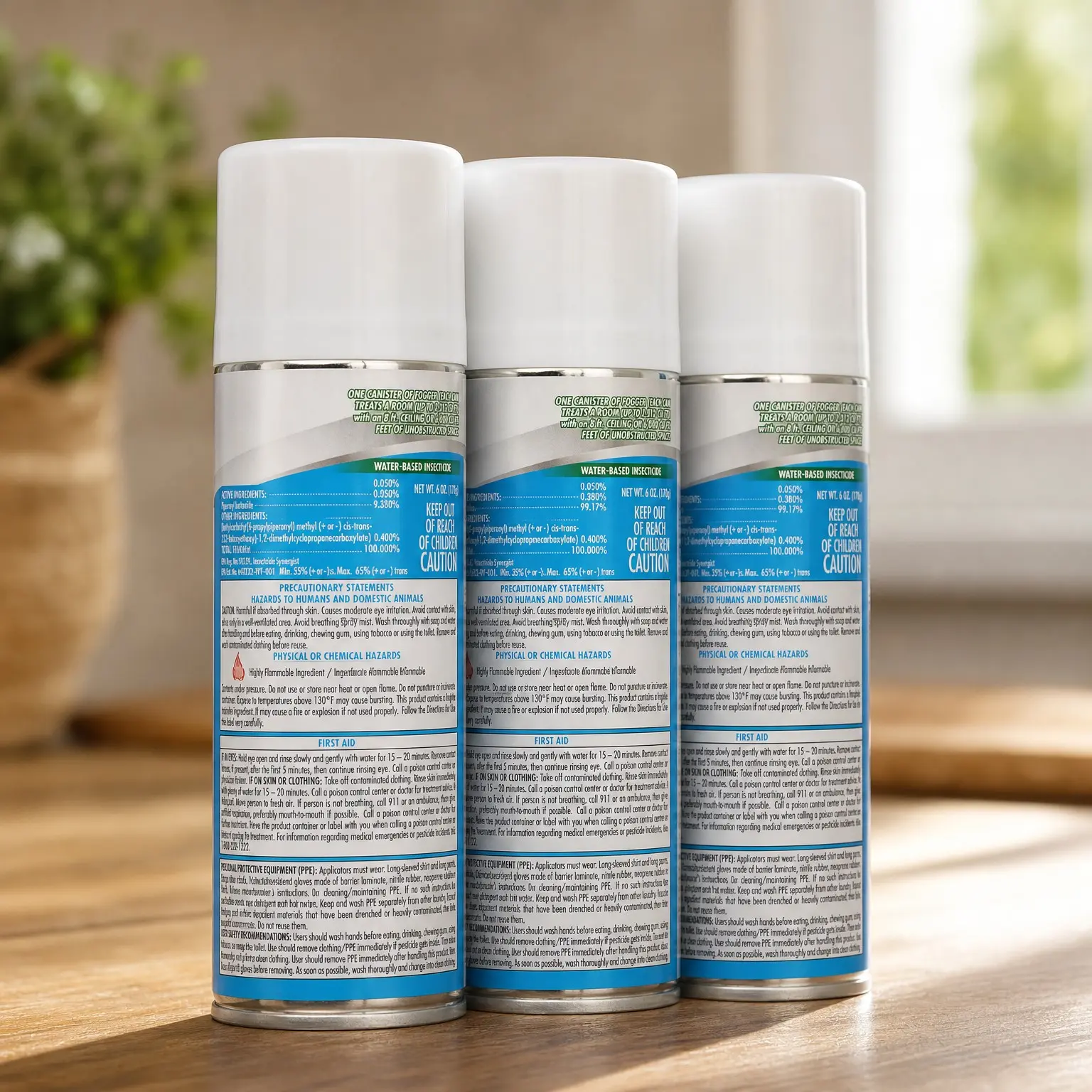 Water-Based Insect Fogger for Indoor & Outdoor Use, 6 oz, 3-Pack | Non-Staining, Targets Mosquitoes, Cockroaches, Ants & SpidersGift
