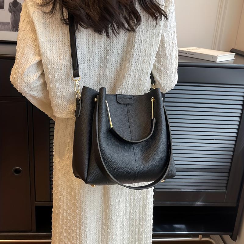 Women'S Vintage Handbag - Convertible Crossbody/Shoulder Bag with Zipper Closure, Synthetic Purse in Black, Beige, Pink - Elegant Everyday & Formal Bag for Women, Office, Parties, Travel - Easy-Clean Maintenance, Party Accessory, Retro Aesthetic