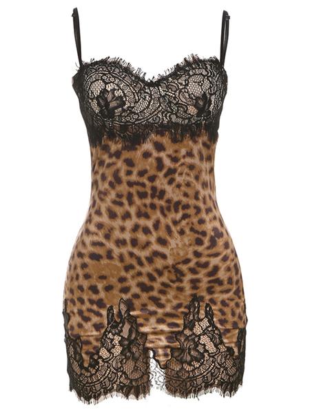 Sexy Leopard Print Backless Lace Up Dress, Summer Fashion Slim Fit Sleeveless Bodycon Dress, Women's Casual Party Wear