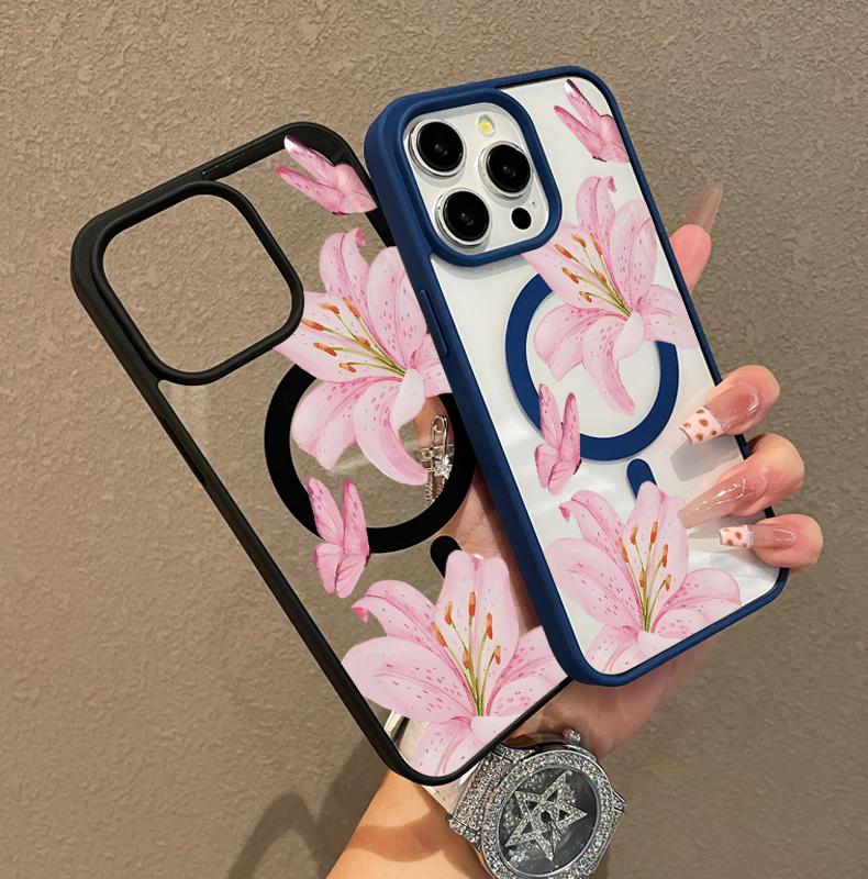 Premium Magnetic Case for iPhone11/12/13/14/15/16/promax Flowers and butterflies y2k cased MagSafe Ready, Anti-Fall, and Ultra-Thin Design | Perfect for Everyday Use