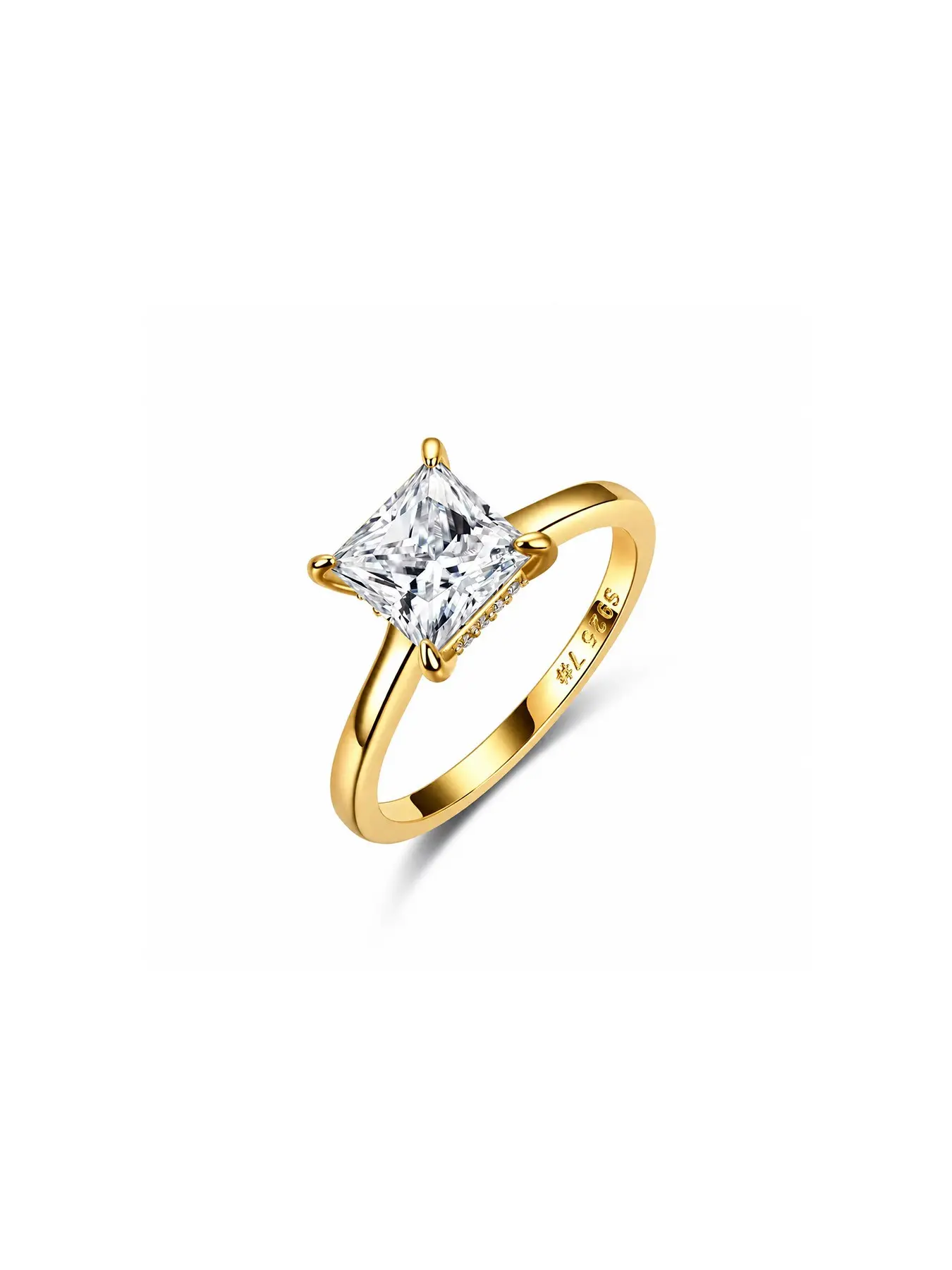 S925 Sterling Silver Four Prong Moissanite Ring, Elegant Everyday Ring, Elegant Simple Jewelry for Women, Fashionable Accessory, Perfect Gift Idea