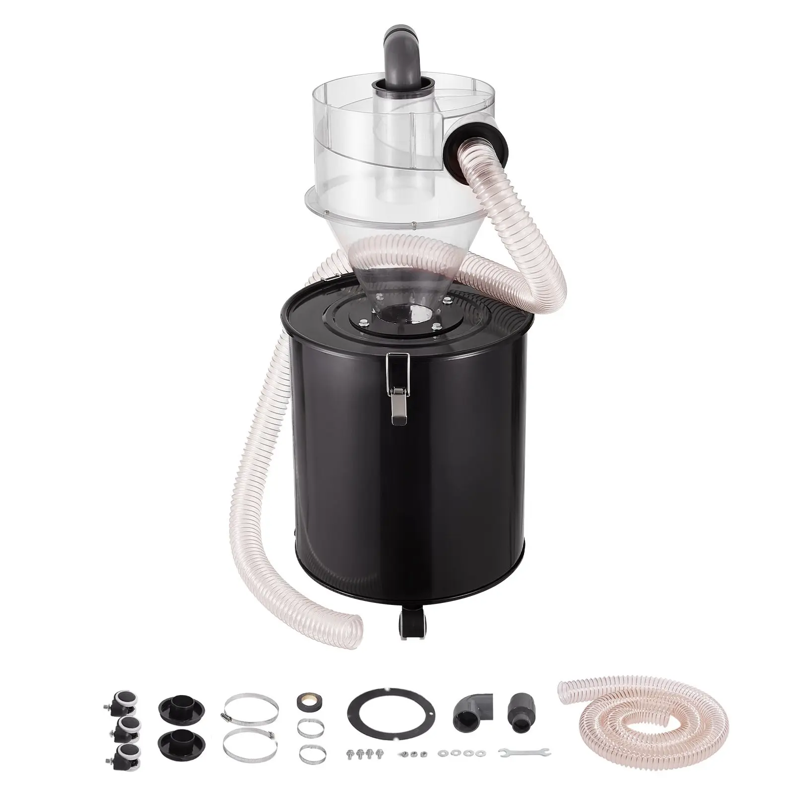 Cyclone Dust Separator With Tank Vacuum Cleaner Separator 4-Inch Port For 13-Gallon Tank, High-Efficiency Cyclone Dust Collector For Shop Vacuums, Industrial Dust Collection System, Home Workshop Clean-Up