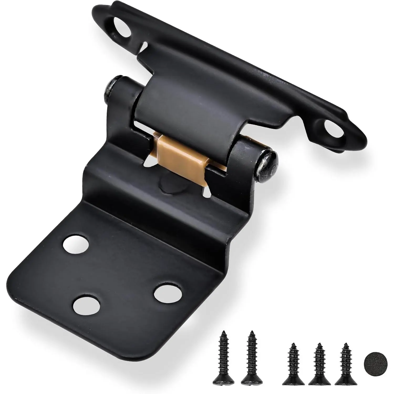 4 Pack 2 Pairs 3/8" Inset Cabinet Door Hinges - Matte Black Offset Self Closing Hinges