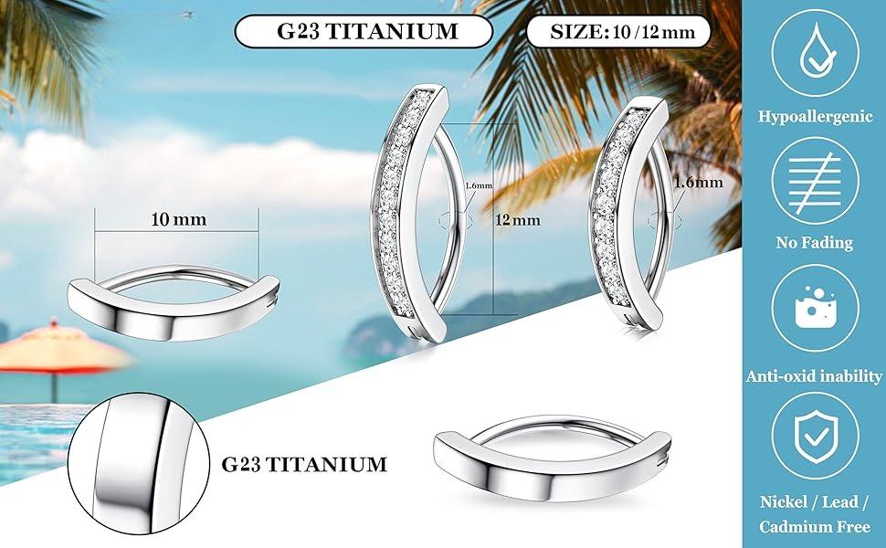 CASSIECA Titanium Belly Button Rings 14G G23 Solid Titanium Belly Button Piercing Clear CZ Clicker Belly Rings for Women  CZ Opal Belly Rings Simple Reverse Navel Rings Belly Piercing Body Jewelry