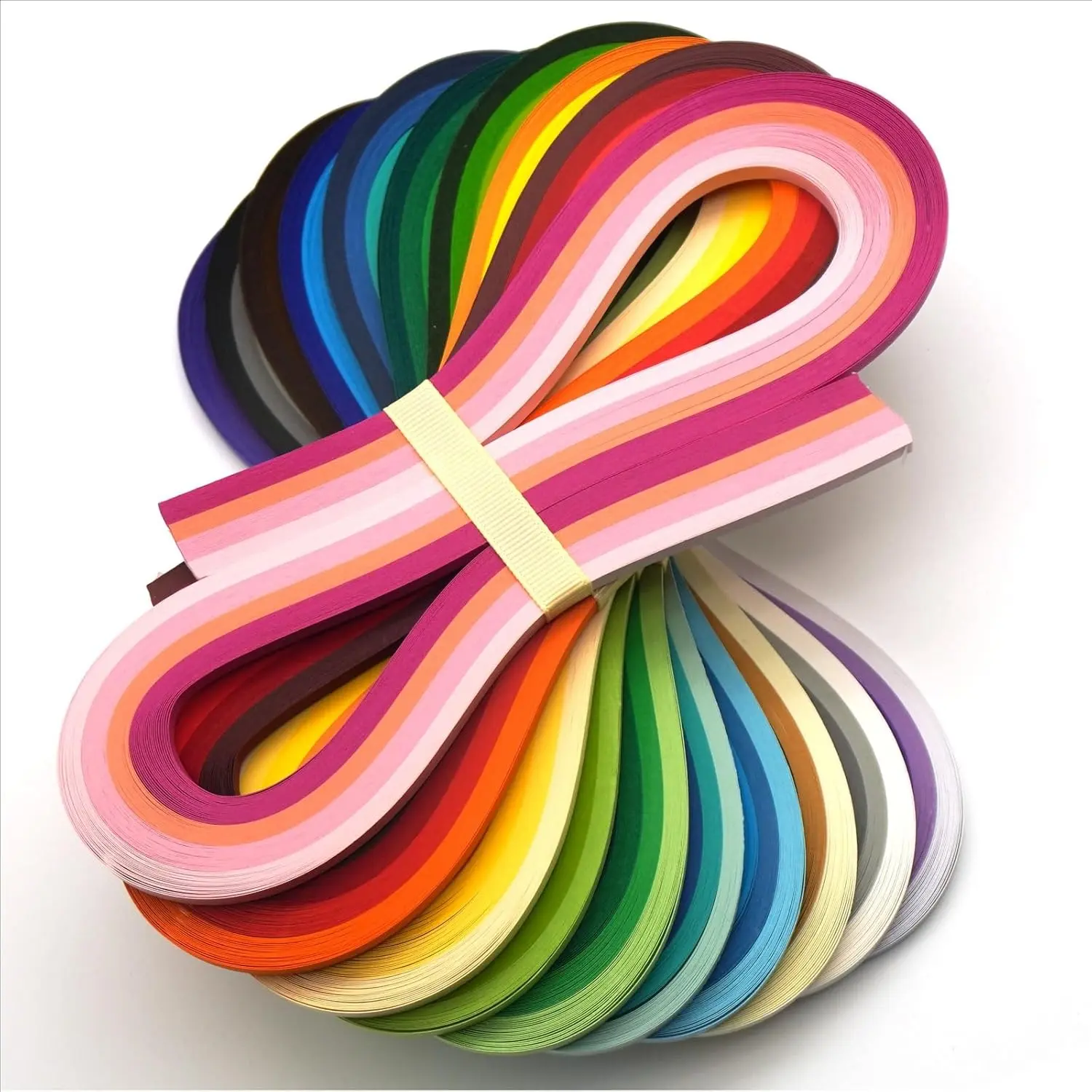 Thick Quilling Strips Set 40 Colors 160+ GSM 3mm/0.12in Width | 10 Coordinated Color Families 800 Strips 54cm (21.26in) Long 160-180 GSM Firm Sturdy Outlining Lettering