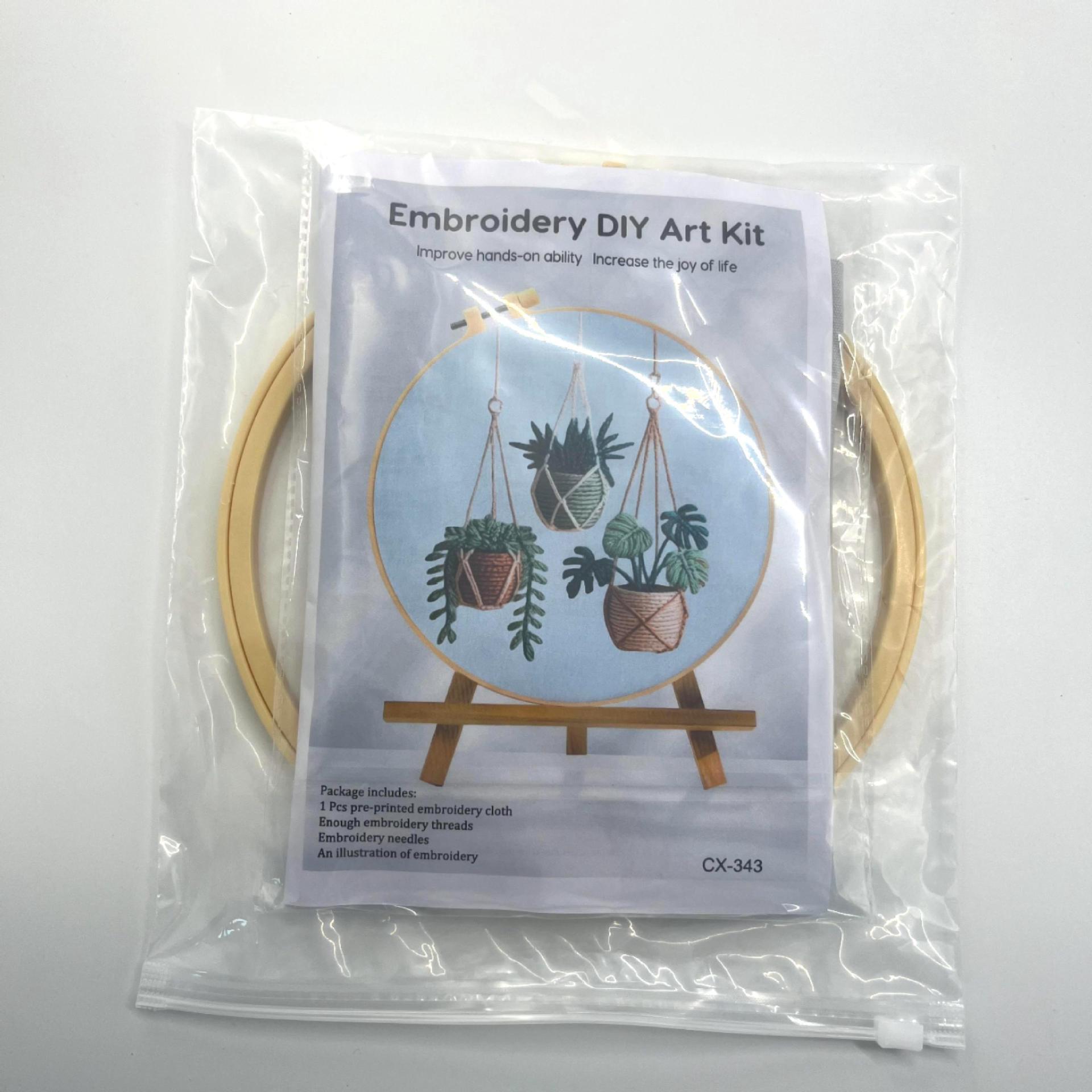 Christmas Flower Picnic Embroidery Kit – DIY Holiday Stitching with English Guide for Beginners