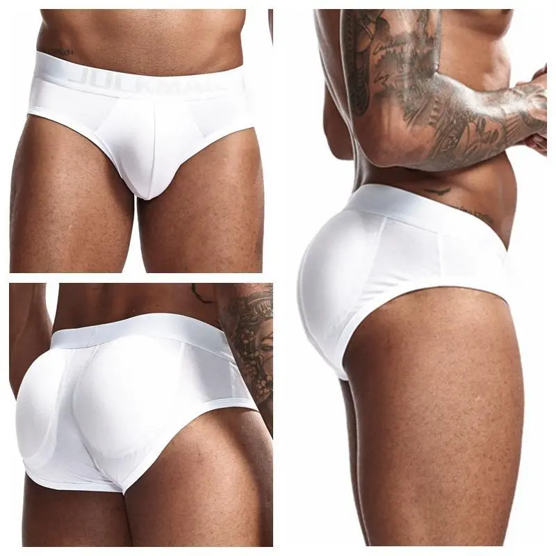 Men's Cotton Athletic Boxers - Menswear Sports Clothes with Foam Pads, Hip Push-Up, Butt Protection for Cycling