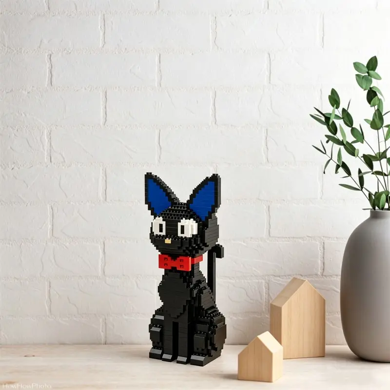 Jiji the Cat Building Blocks Set, Cute Anime Cat Nano Bricks, DIY Assembly Model Toy, Unique Desk Decor & Collectible Gift for Teens