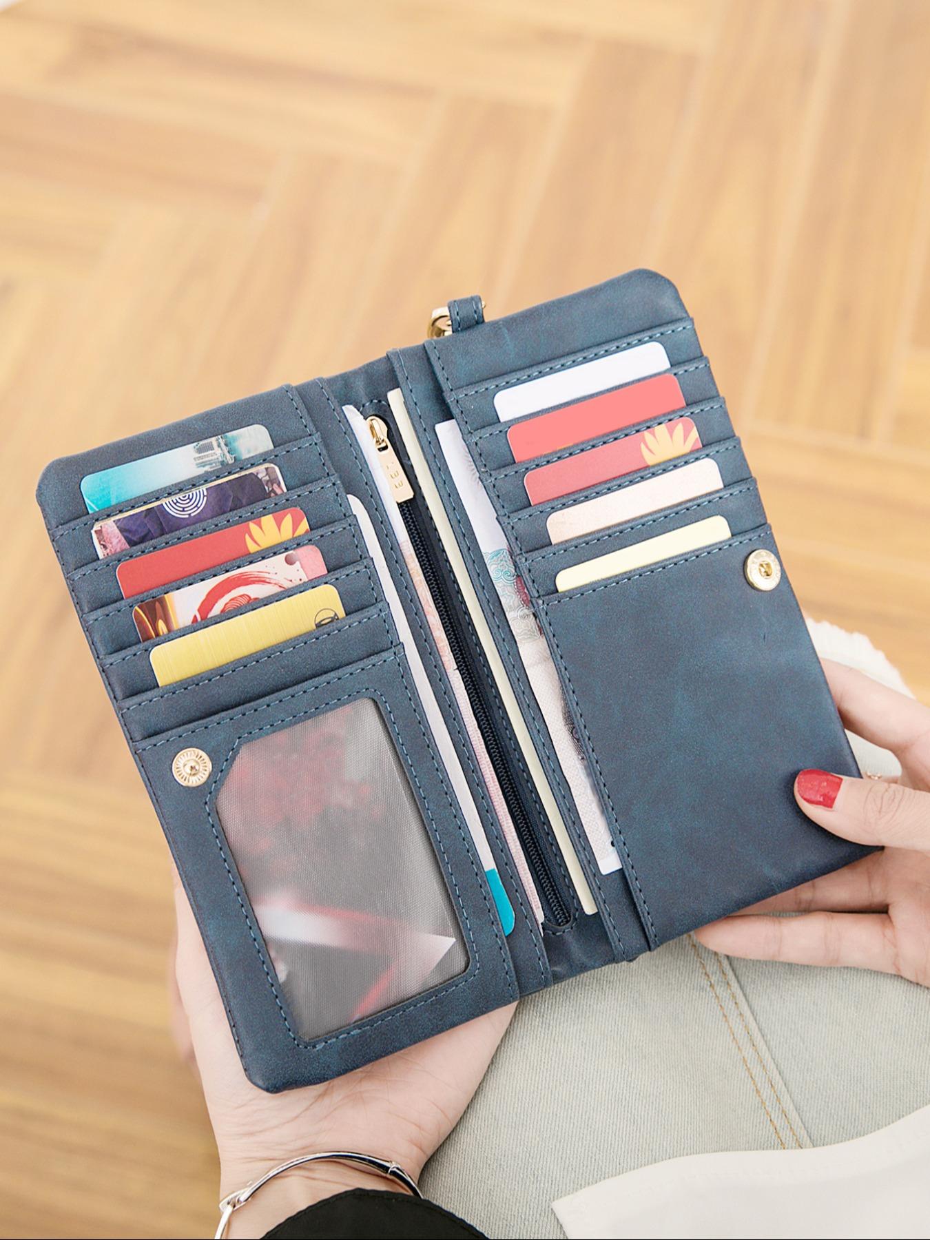 Women's Solid Color Long Large Capacity Zipper Wallet with Card Slot, Casual Trendy Versatile High-quality Daily Wallet, Girl Fashionable Shopping Wallet, Purse, Ladies Wallet, Durable Fashion Wallet, Zipper Card Holder