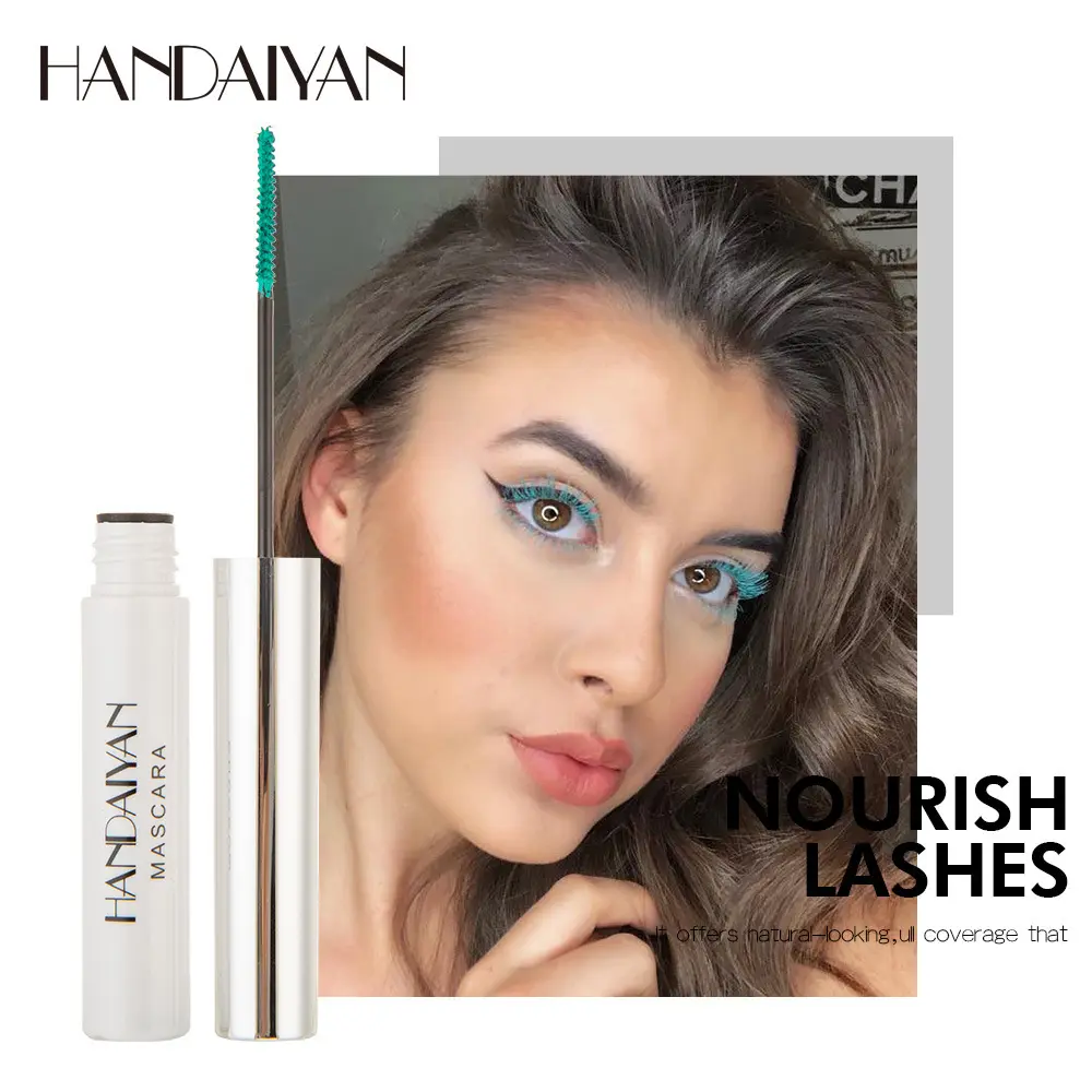 Long Lasting Colored Mascara, Waterproof Smudge Resistant Eyelash Liquid, Lengthening Volumizing Curling Mascara for Party Stage Eye Makeup
