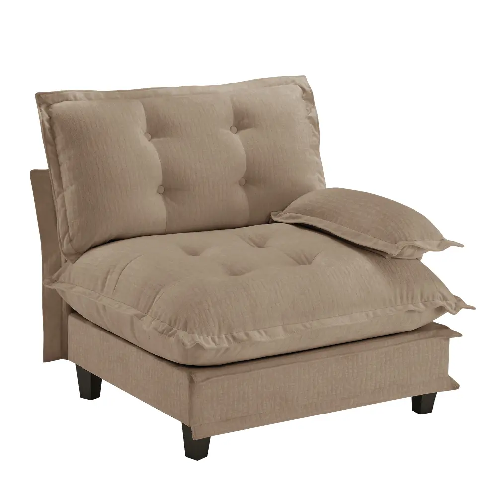 73" RSF Chenille Sofa Light Brown, Modern Right-Facing Sectional Couch with Soft Fabric Upholstery, Comfortable Living Room Sofa, Spacious 3-Seat Lounge Couch, Contemporary Apartment Furniture for Home, Office & Family Room Decor