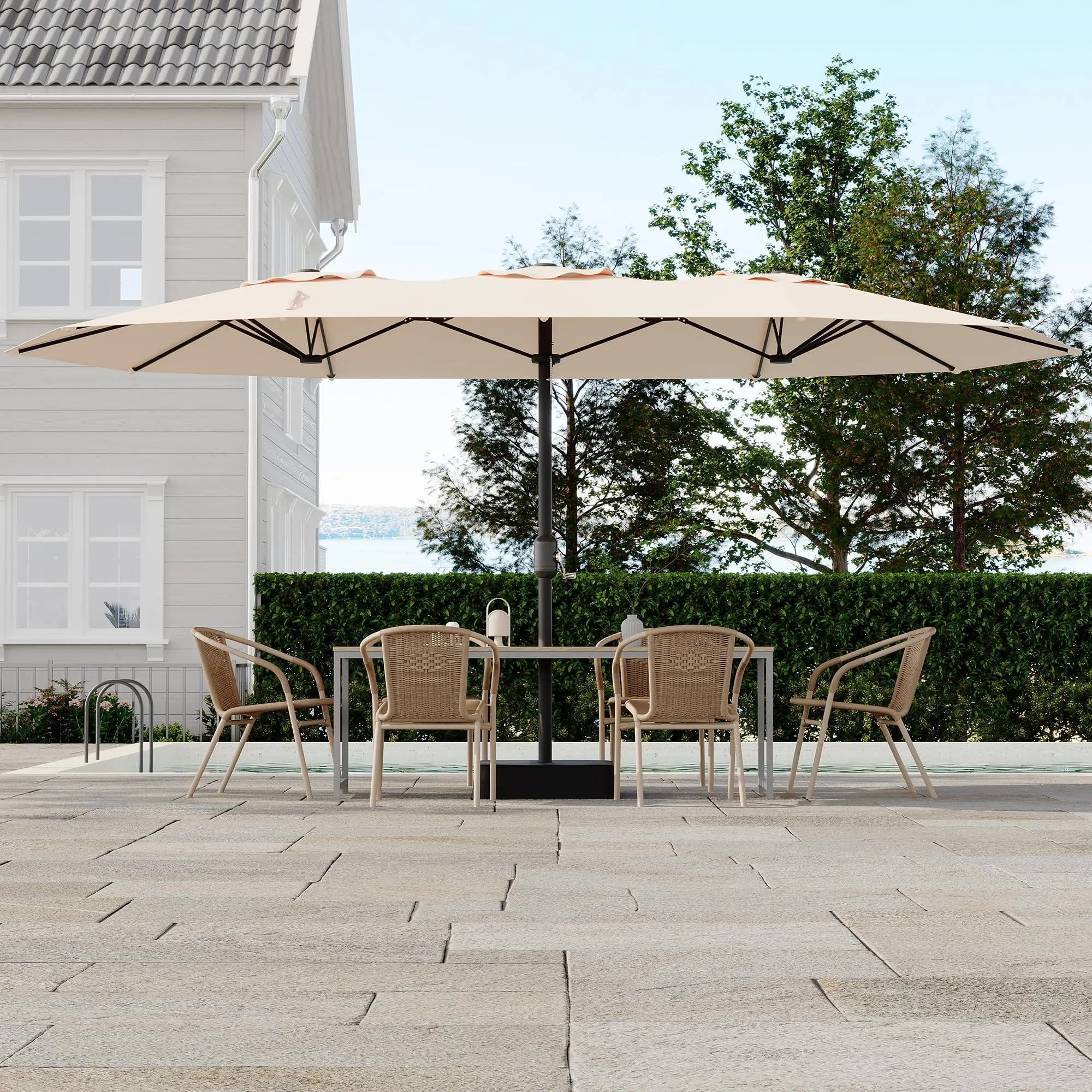 All Weather 4-Piece Outdoor Patio Conversation Furniture Set with Loveseat, Sturdy Waterproof Garden Sofa Couch Set, Durable Outdoor Furniture for Patio, Lawn, Backyard, Poolside & Porch