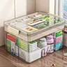 Clear Medicine Storage Box with Handle, Clear Plastic Boxes, Dustproof Storage Box, Durable Storage Organizer, Home Organizers, Dust Free Organizer, Home Organization Containers