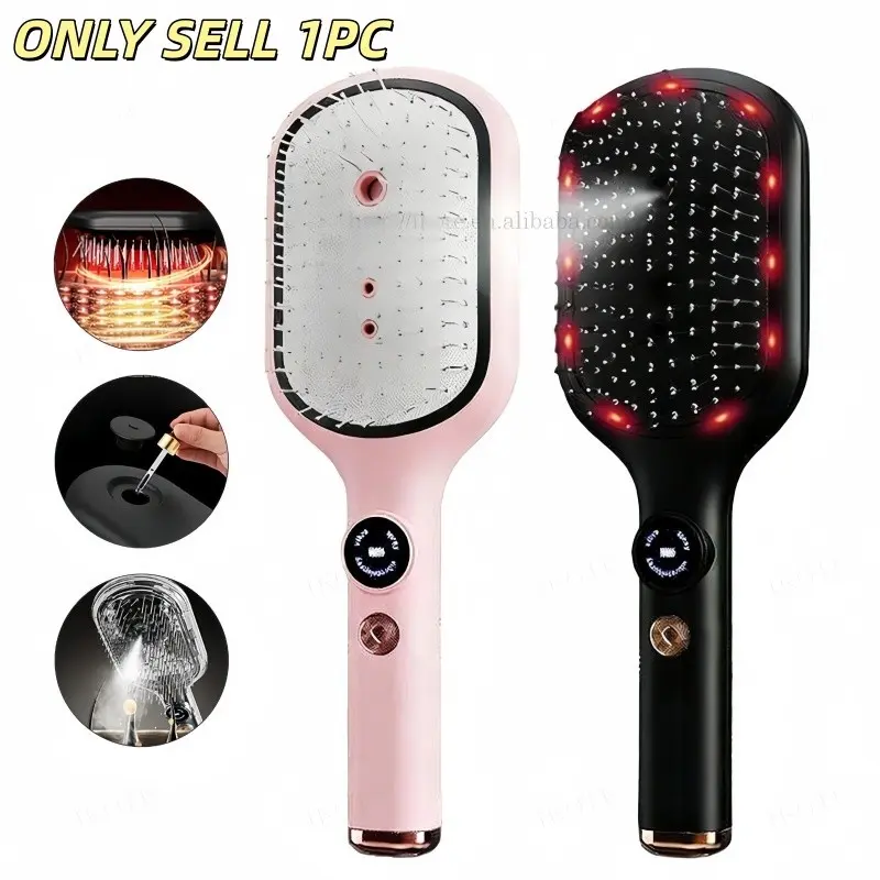 Electric airbag massage comb Digital vibrating massage airbag comb for straightening hair care spray red light hair care styling comb for scalp Massagers