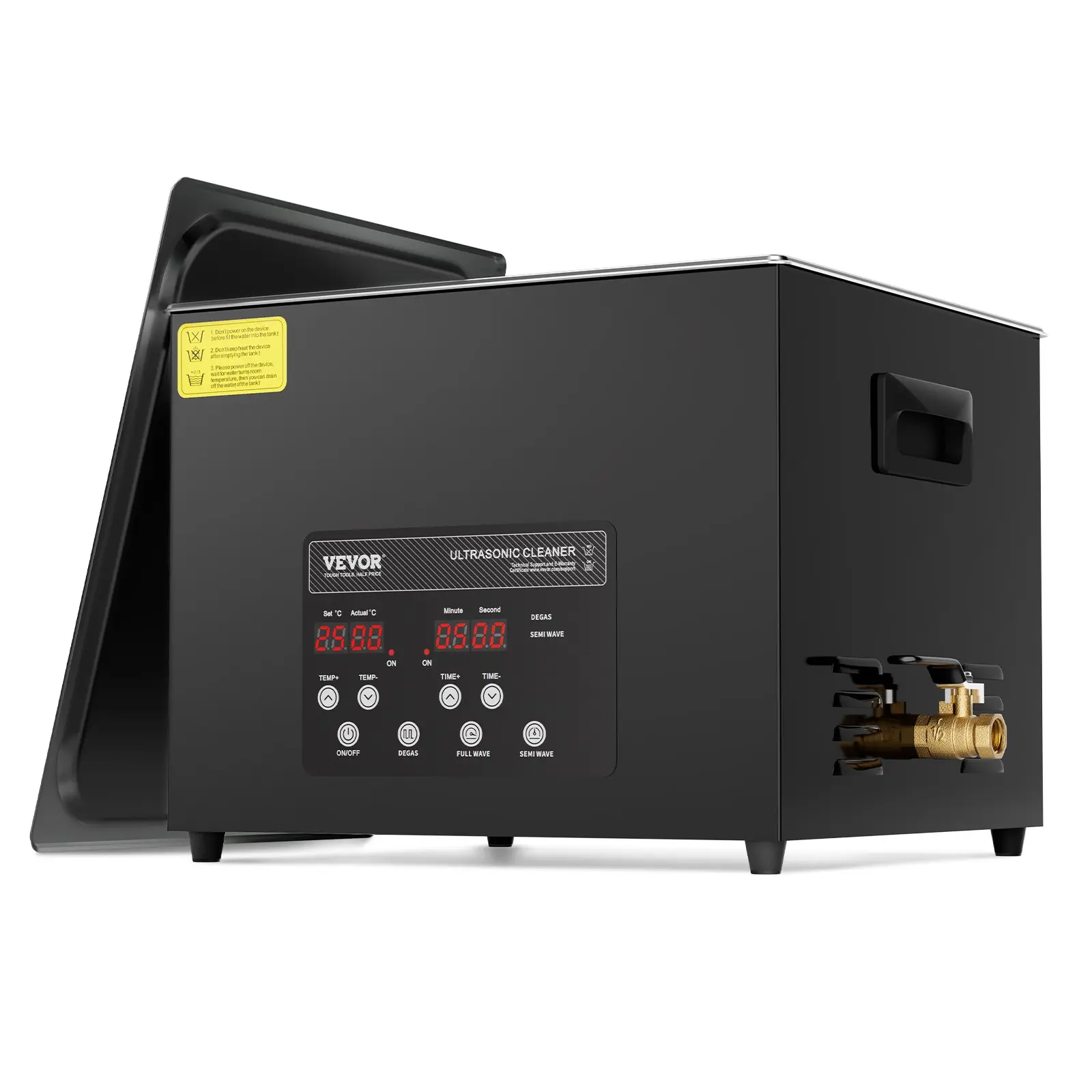 VEVOR 15L Digital Ultrasonic Cleaner with Digital Control, 360W Power, Gentle Mode, Upgraded Degassing, 40kHz Frequency, Heater & Timer for Retainer, Jewelry, Tools