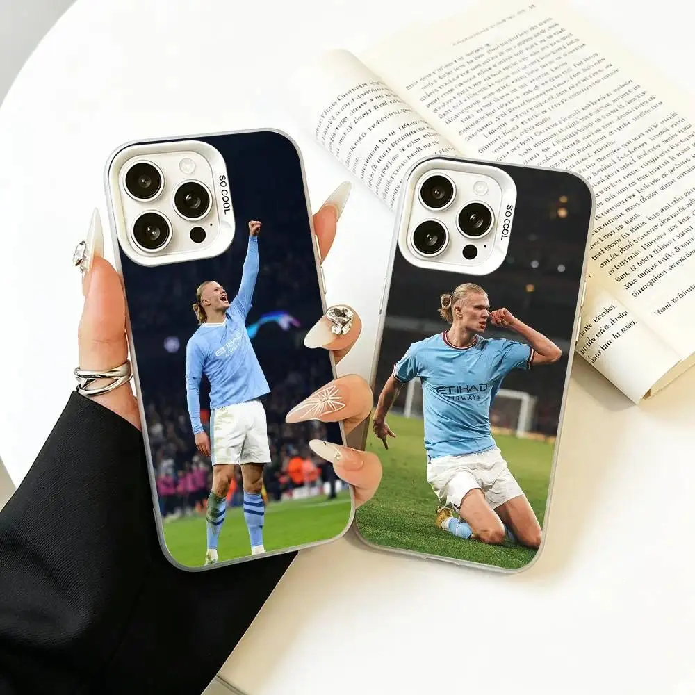 Top center forward E-Erling H-Haaland Phone Case For iPhone 17 Promax 17e 17 16 15 14 13 12 11 Mini Pro Max Air For Samsung S26 Ultra S25 S24 S23 S22 FE Plus Edge Anti-Fall Transparent shockproof protection IMD Back Cover For Fans Gift