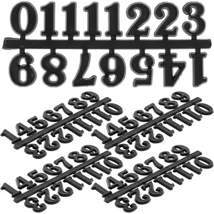5 Sets 4.96X2.04 Inch Arabic Clock Numbers Replacement Kit Plastic Digital Numerals for DIY Wall Clock Repair and Decoration