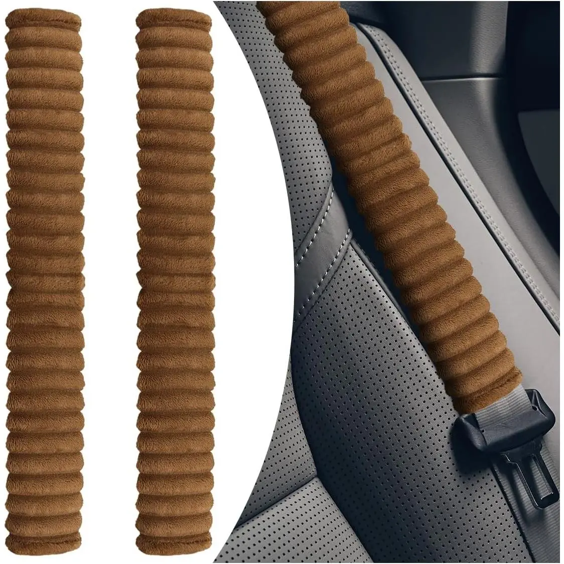 2 count  Seat Belt Covers, Comfortable Driving Auto Seat Strap   Pad, Soft  Safety Strap Protector Cushion,   Interior Accessories for SUV,  (Black)