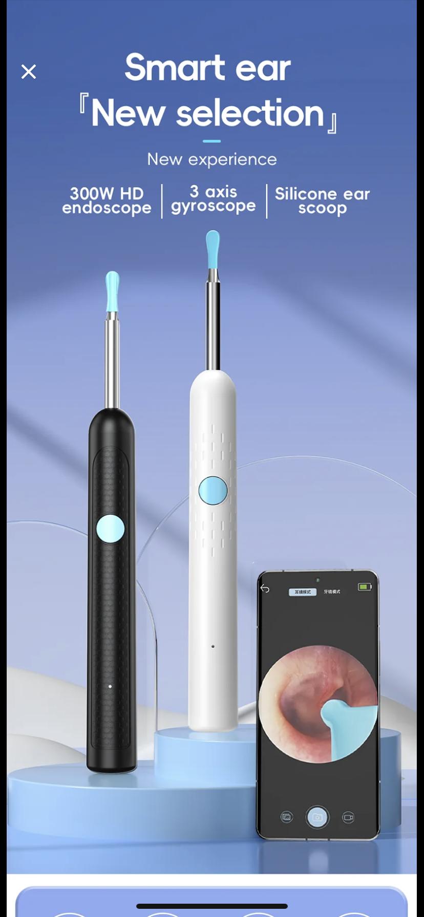 Ear Wax Removal Tool, Otoscope with 1920P HD Camera, with 7pcs Set of Metal Ear Spoons, with 6 LED Lights for iPhone iPad Android Smart Phone, Perfect Gift for Men and Women - Ideal Mother's Day Gift for Mom & Family earwax cleaner soft silicone tip kit