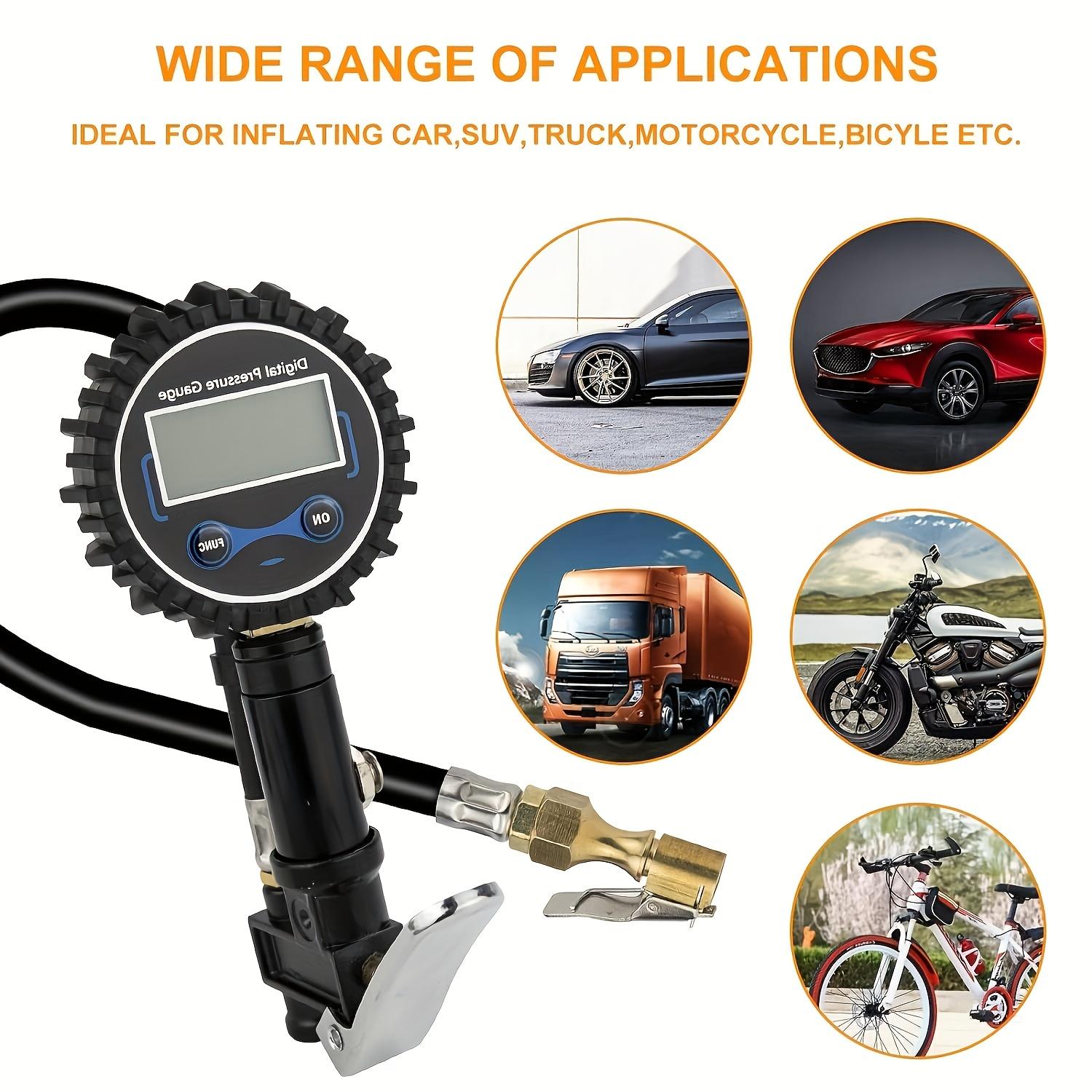 250 PSI Digital Tire Pressure Gauge with Inflator, Brass Components Automotive Vehicle Tool,1% Accuracy Air Chuck & Compressor Accessories