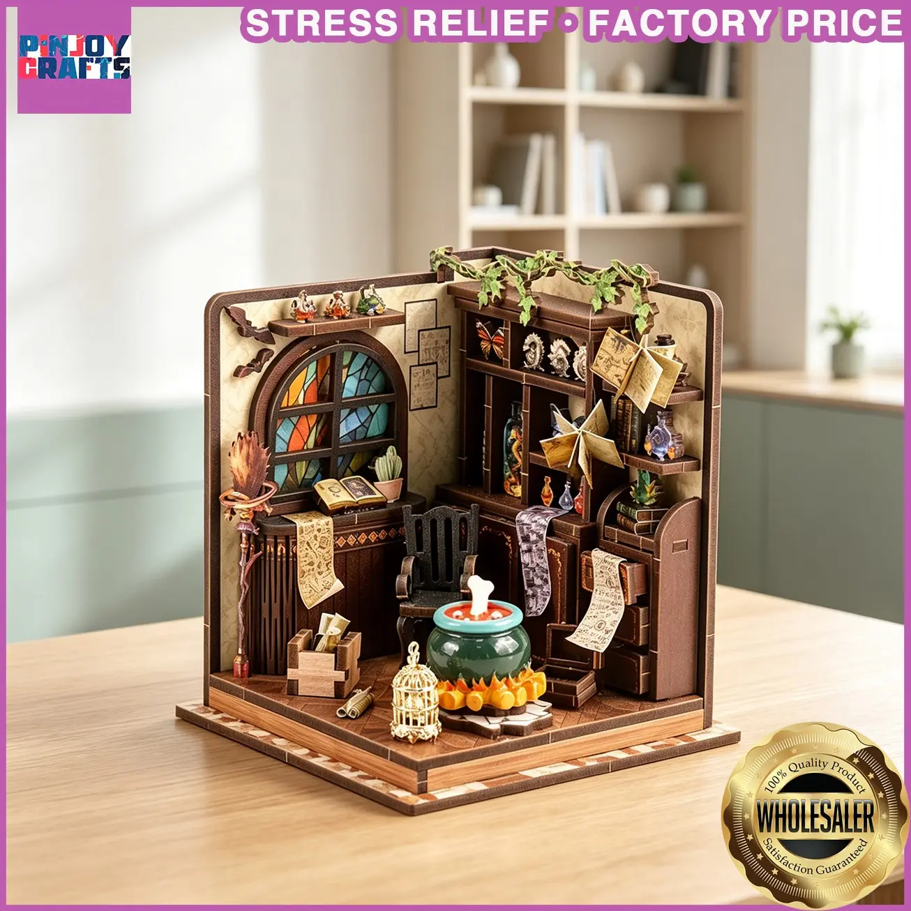 Creative DIY Wooden House Kit, Potion Workshop 3D Miniature Model Toy, Handmade Building Set for Teens and Adults, Perfect Gift for Craft Lovers
