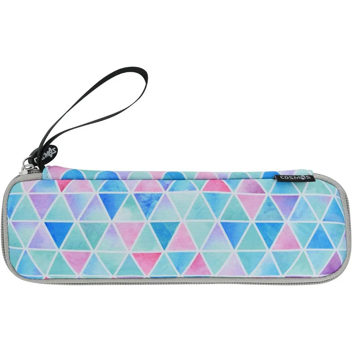 Portable Travel Tableware Carrying Bag Storage Case Cutlery Flatware Organziers for Straw Spoon Fork Chopsticks Utensil Holder (Fade in Blue Triangle )