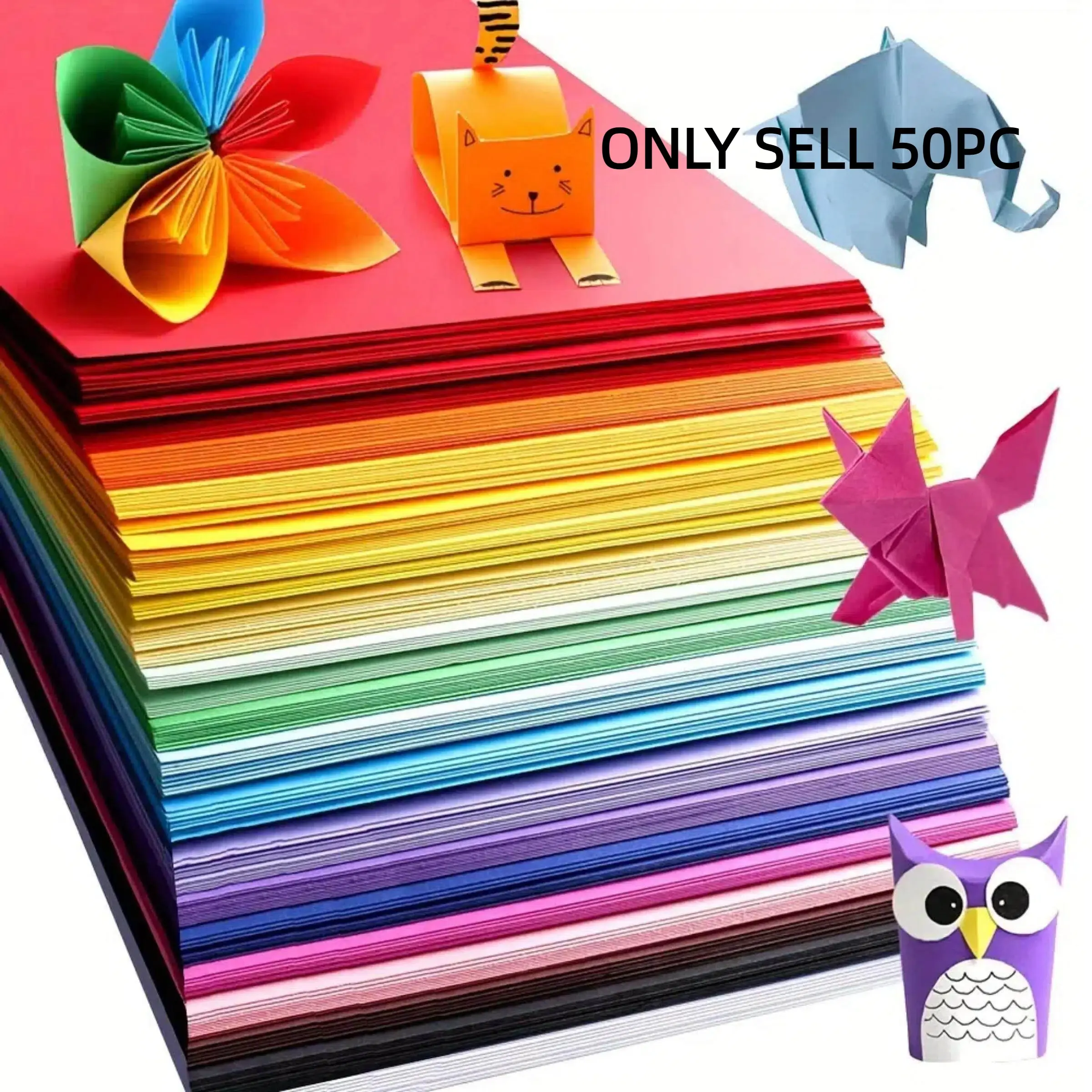 A4 Construction Paper (50pcs), Multi-purpose High-quality Colored Paper, Drawing Paper, Stationery Paper, Suitable for Printing, Origami, and Artistic Crafts, Art Materials, Stationery Supplies