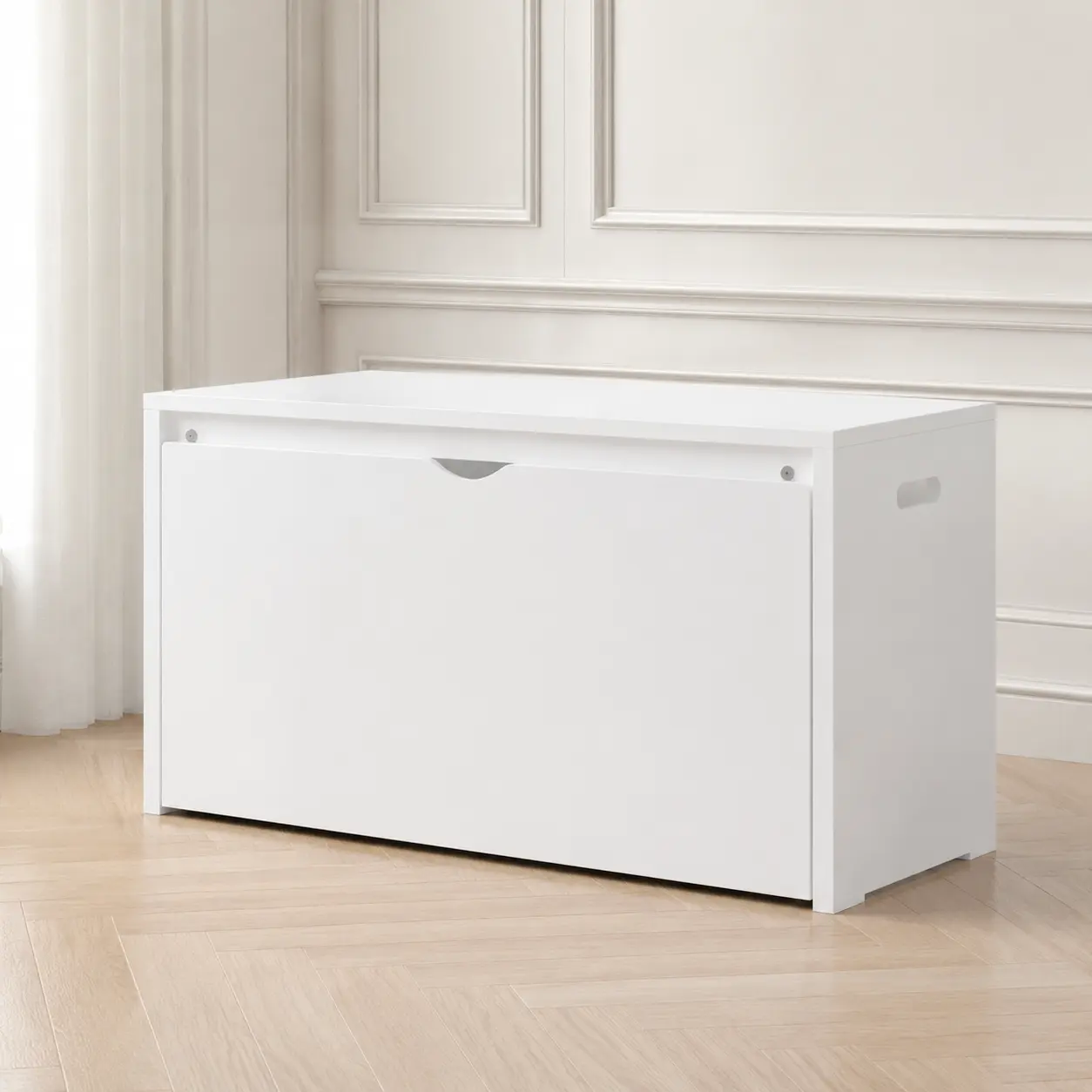 Littleox Toy Storage Organizer with Rolling Drawer – Modern Wooden Toy Chest with Wheels, Large Pull-Out Bin for Nursery, Bedroom or Playroom