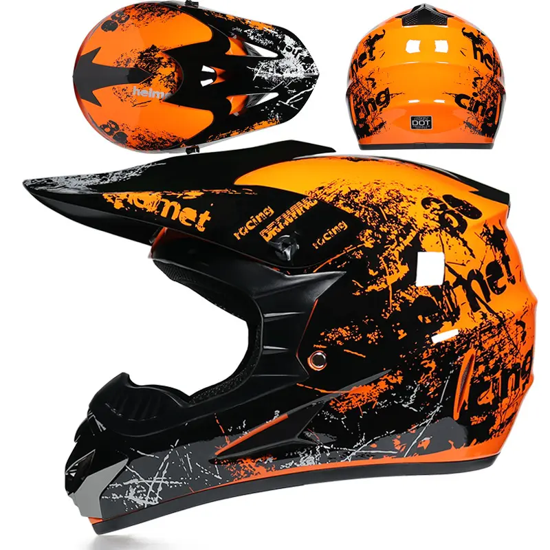 Adult Off-Road Electric Bicycle Helmet, Off-Road AM Mountain Bike Full-Face Helmet, MX Full-Face Helmet for Off-Road Electric Bicycles