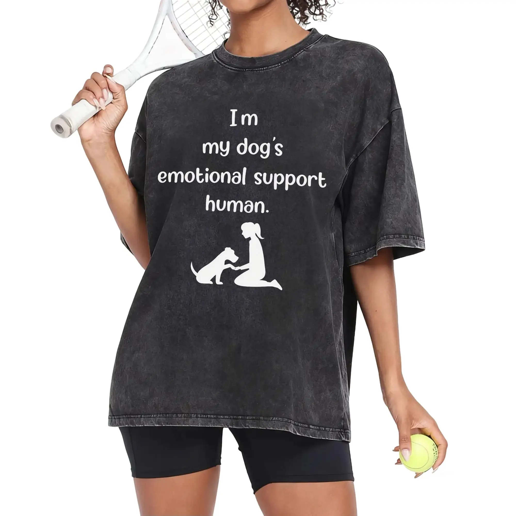 I’m My Dog’s Emotional Support Human Shirt, Funny Dog Mom Tee, Pet Lover Gift T-Shirt cotton unisex i support
