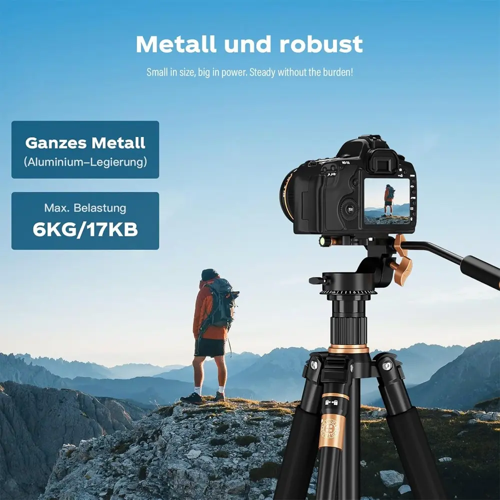 Camera Tripod Hydraulic Pan Head with Extension Handle, Suitable for Dslr Cameras, 360-Degree Rotating Tripod Head