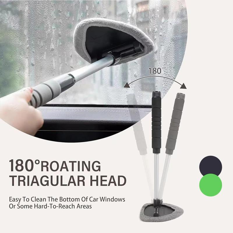 Microfiber Window Glass Cleaning Brush Car Windshield Cleaning Brush Set With Pad Extendable Handle Scraper Mist Eliminator Valentine's Day gift Tiktok Shop