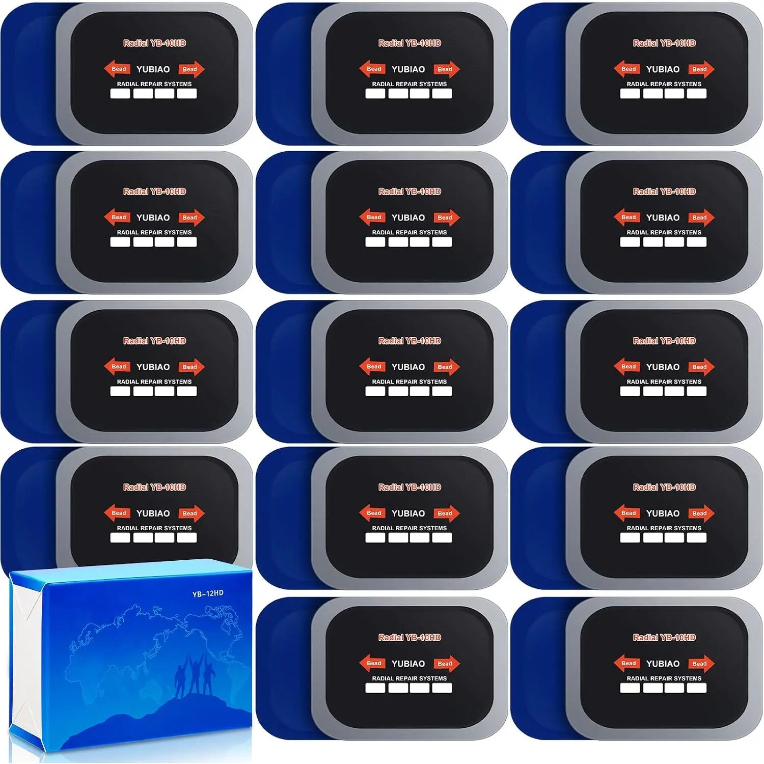 20 Pcs Tire Patch Heavy Duty Rubber Patches Radial Repair Patch Tube and Tire Plug Kit Emergency Repair Tool for Puncture Car Truck Bus Tractor Vehicle (3.15 x 4.7 Inch)