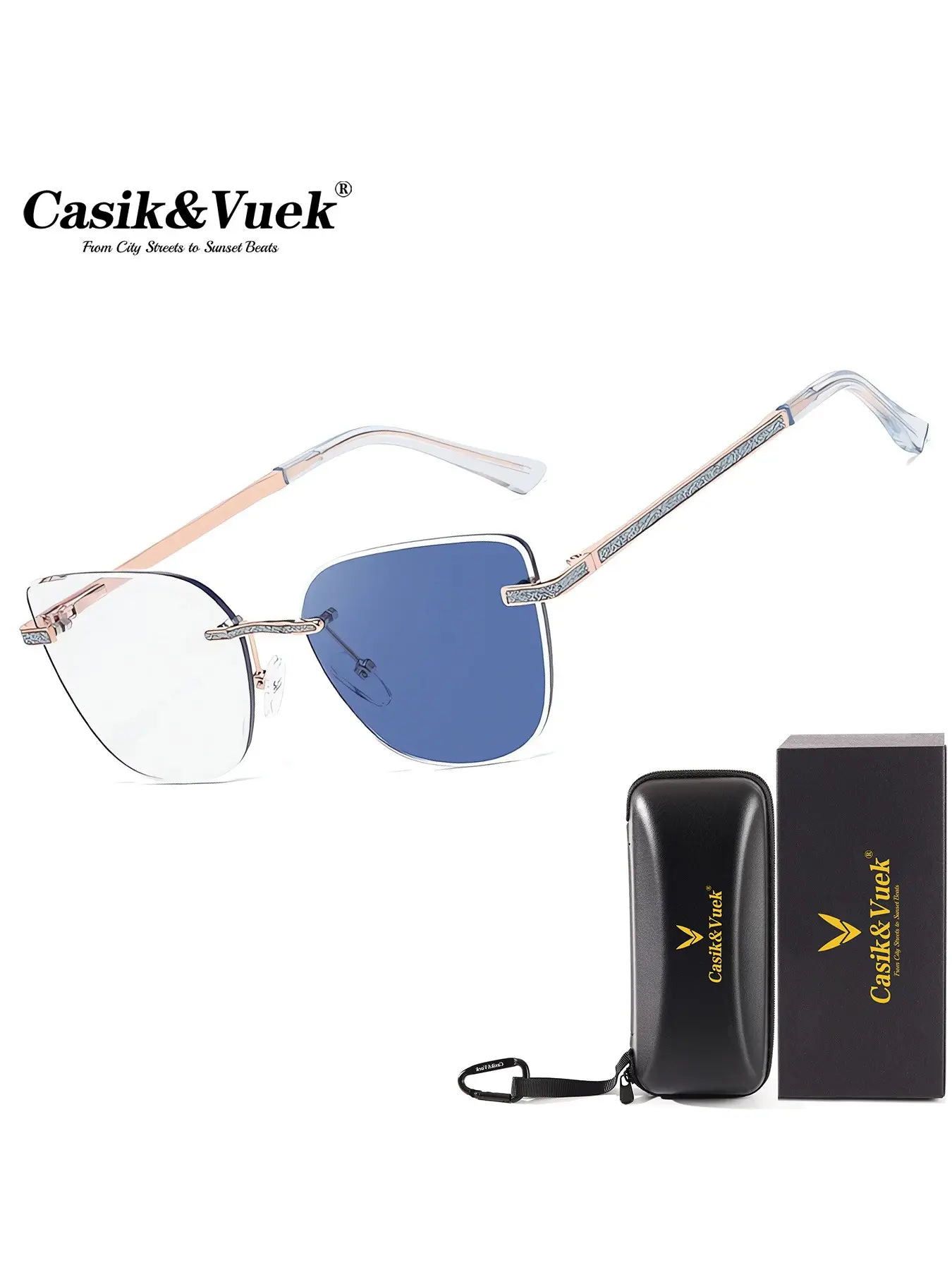 Casik&vuek Fashion Cat Eye Women's Color-Changing Sunglasses, Outdoor Versatile, Trendy Street Style, Driving & Travel Glasses