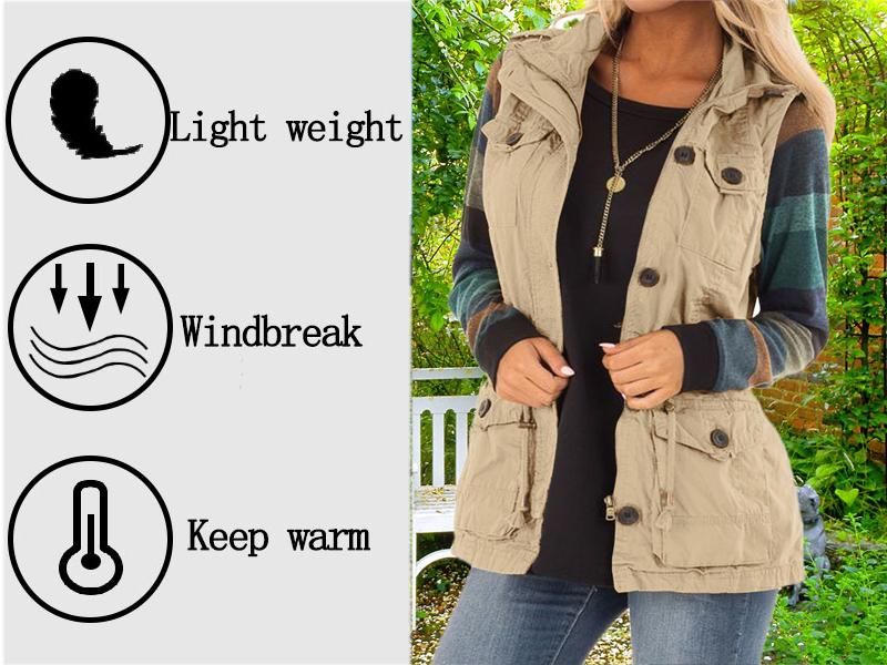 PiePieBuy Womens Military Utility Vest Casual Lightweight Sleeveless Drawstring Jacket with Pockets Casual Urban