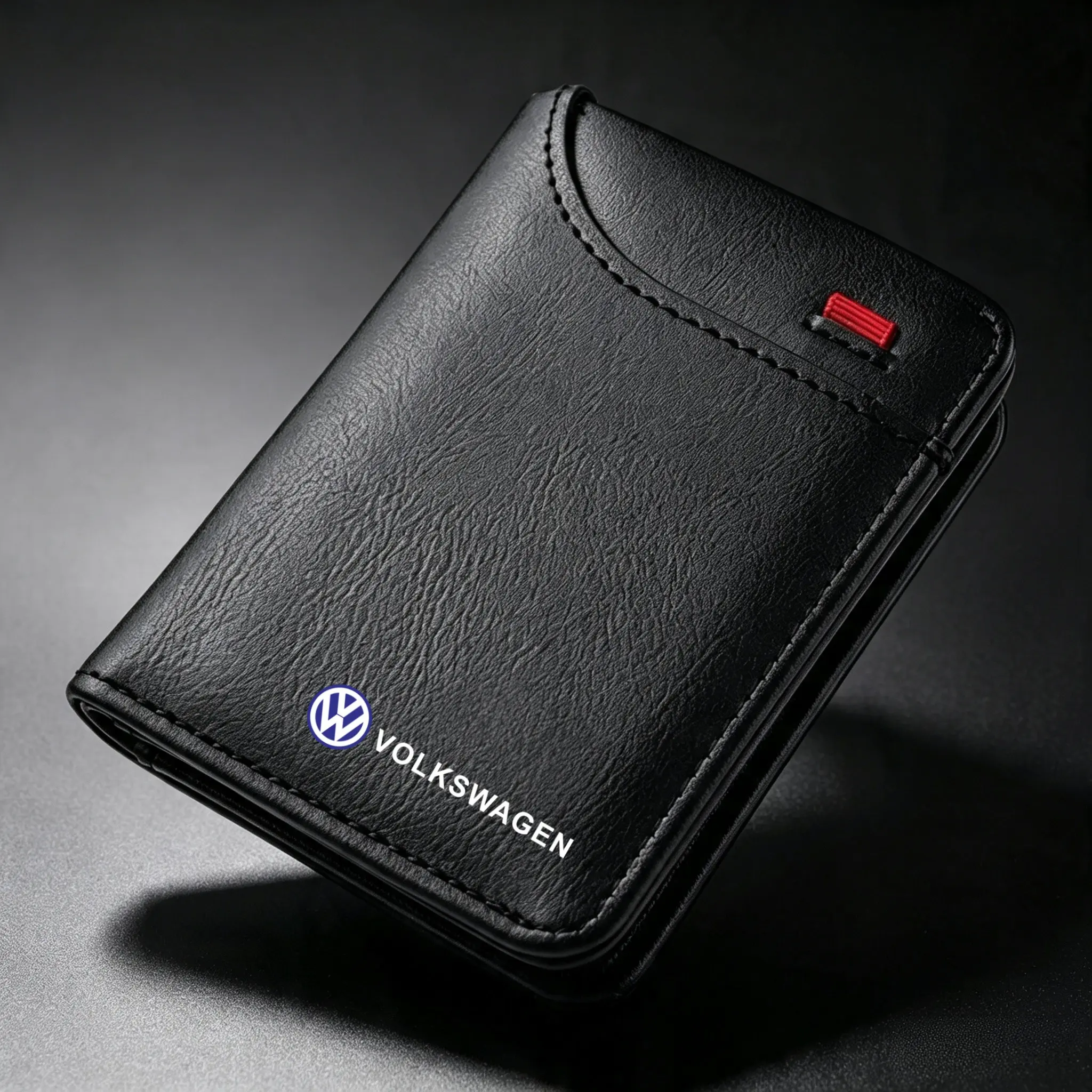 Leather Men Stylish Wallet Gift Coin ID Cash Credit Card Holder Purses Volkswagen For VW GTI Polo Golf Passat Tiguan Arteon Touareg Taigo Caddy GTD