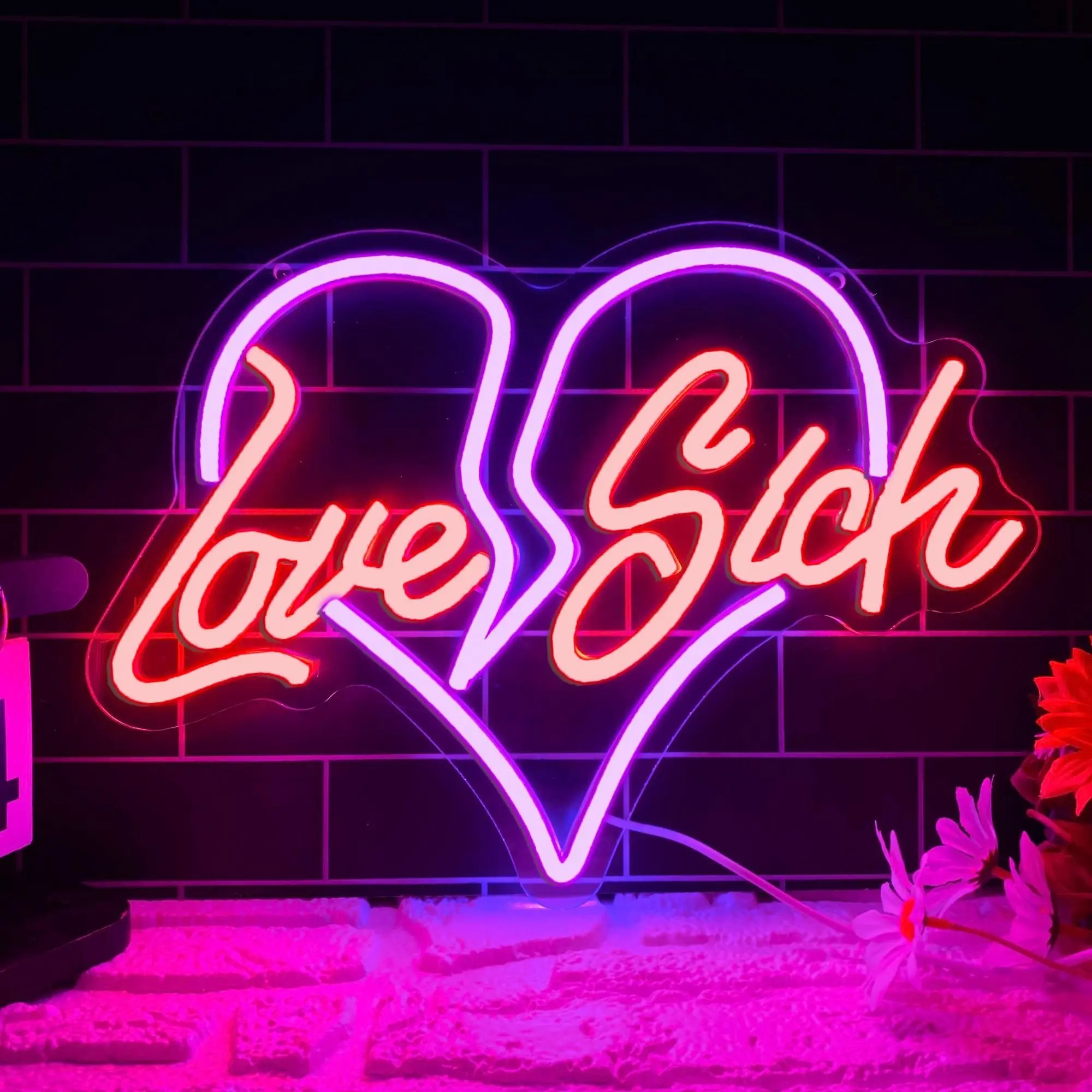 Custom Heartbreak Neon Light, Dimmable USB Neon Light Strip, Home Bedroom Wall Decor, Wedding Party Decoration, Valentine's Day Gift