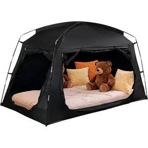 Sensory Bed Tent for Kids Indoor Privacy Space Sleeping Canopy for Floor or Twin Size Bed Black-Out Dream Play Tent for Children Calm Down Corner Helps Kid Relax