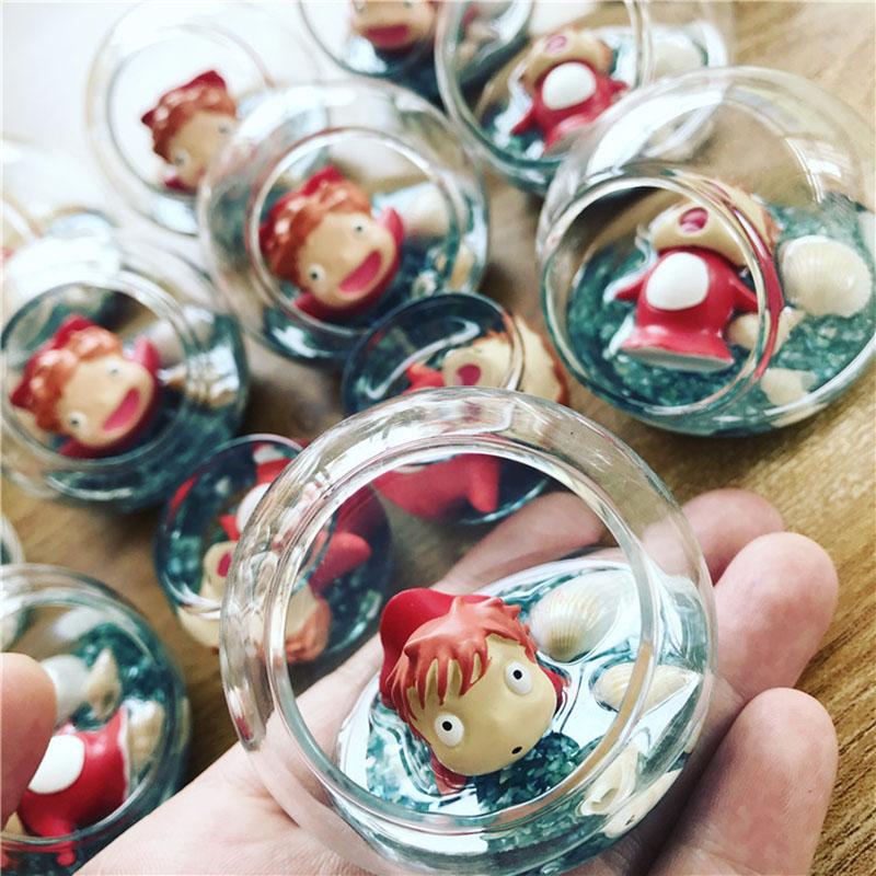 Cute Ponyo Mini Statue Toys Room Ornaments Kawaii Animal GK Model Toy Collection Doll Kid Gifts Fashion Decoration