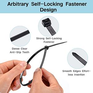 800 Pack Zip Ties Assorted Sizes 4+6+8+10+12 Inch Cable Ties 50lbs Tensile Strength Black Cable Zip Tie Heavy Duty Plastic Tie Wrap Assortment Cord Management for Home,Office,Workshop,Gardening