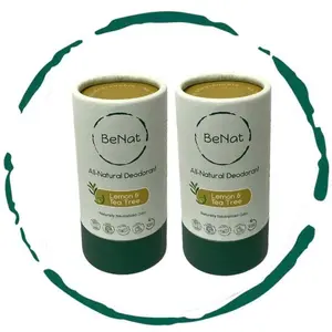BeNat 2-Pack All-Natural Plastic-Free Deodorants with Coconut Oil & Beeswax for 24-Hour Odor Protection Gluten-Free & Eco-Friendly 300G