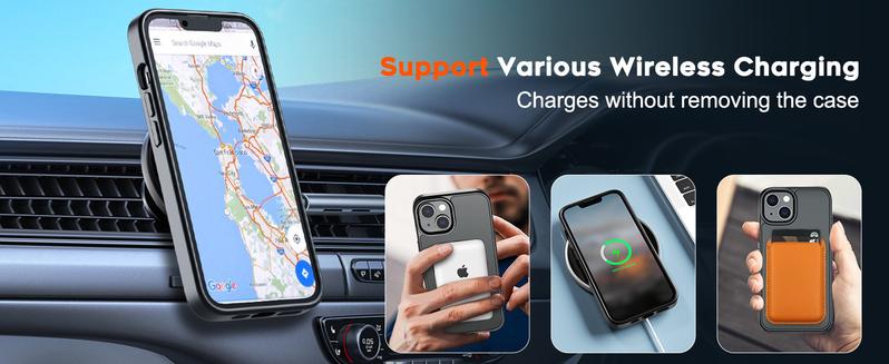 Magnetic for iPhone 17/16/15/14/13/12/11 series Case  (Compatible with MagSafe)(10 FT Military Grade Drop Protection) Slim Translucent Matte Shockproof Phone Cover