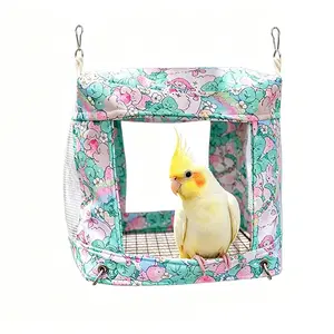 Summer Cool Hanging Bird Nest, Breathable Lightweight Bird House for Parrots, Cockatiel, Sugar Gliders, Squirrels, Cage-Compatible Pet Bed