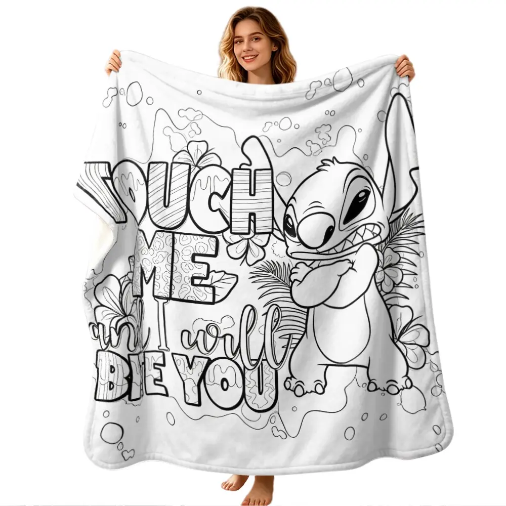 Creative Hand-Drawn Blanket, Digital Print Flannel, Modern Style, Holiday Gift, Wall Hanging, Sofa Bed Cover, Outdoor Travel Blanket
