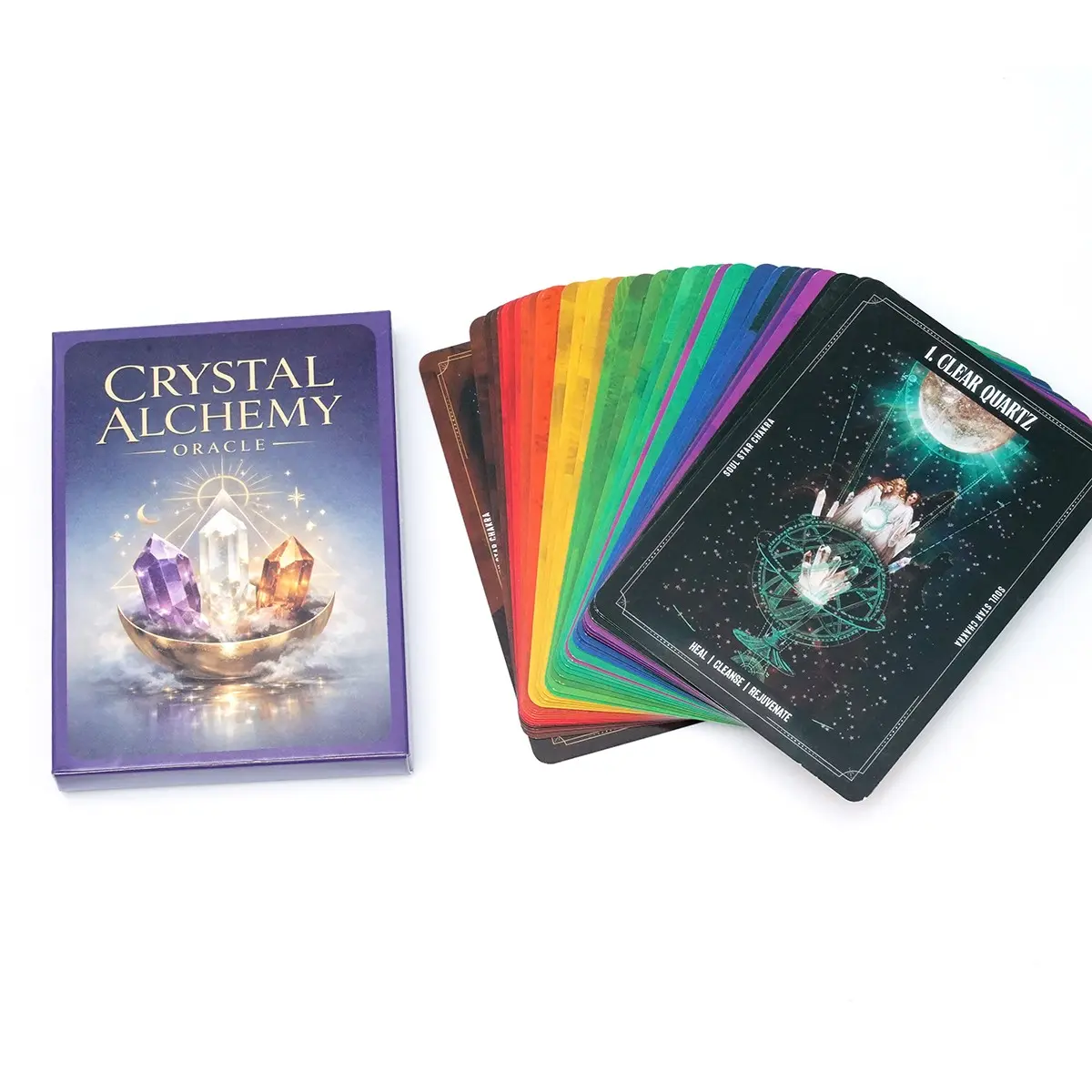 Crystal Alchemy Oracle Cards, Predict Future with Crystal Stones, Esoteric Divination Tool, Ideal for Oracle Card Lovers, Personal Growth, Guidance