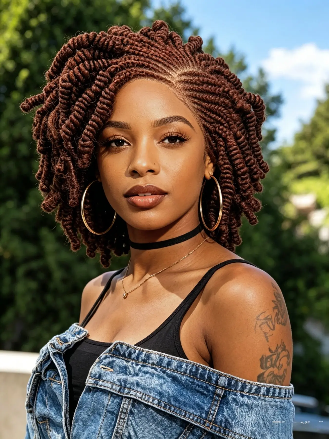 6 Inch Full Lace Spring Twist Synthetic Braided Bob Wig, Pre-Plucked Baby Hair, Adjustable Straps, Natural Look, Comfortable Fit, Synthetic Curly Wig
