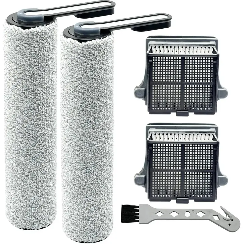 Brush Rollers and Filters Replacement Compatible with Tineco iFLOOR 5 Breeze Complete Vacuum Cleaner- 2 Brush Rollers + 2 Vacuum Filters + 1 Cleaning Tool
