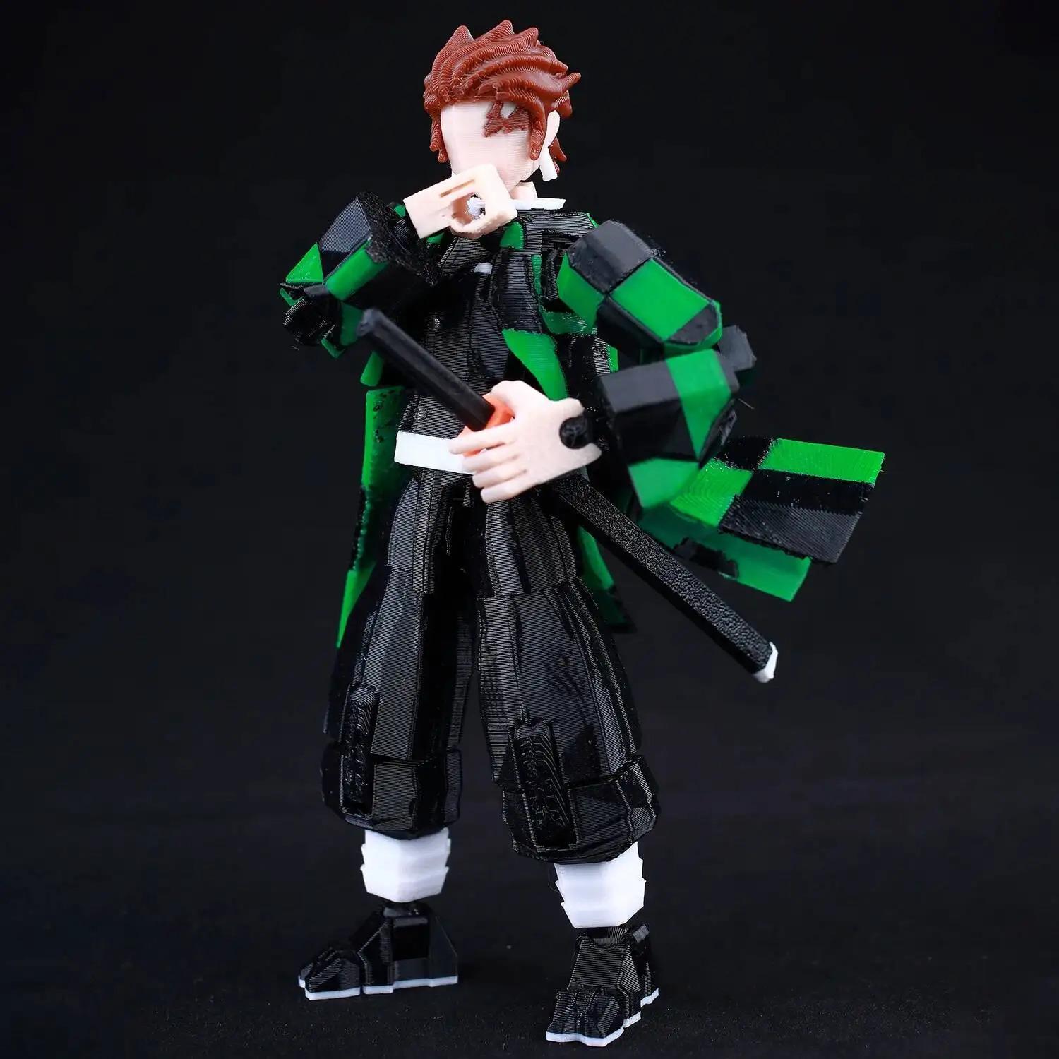 9L3D Printed Demon Slayer AKAZA Tanjiro Kamado Lucky Dummy 13 Movable Shapeshift Action Figures Mannequin Toys for Anime Fans