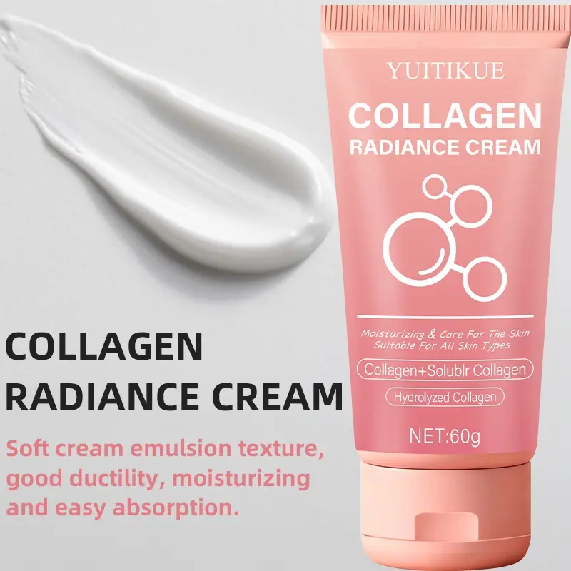 Yuitikue Collagen Brightening Cream, Contains Collagen, Vitamin E, Retinol, Hyaluronic Acid, Niacinamide, Moisturizing Face & Body Lotion, 60g