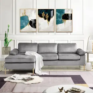 Aobtkel Urban Grey Velvet Sofa On-Site